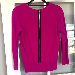 Pink DVF Sweater with Black Zipper Detail on Back